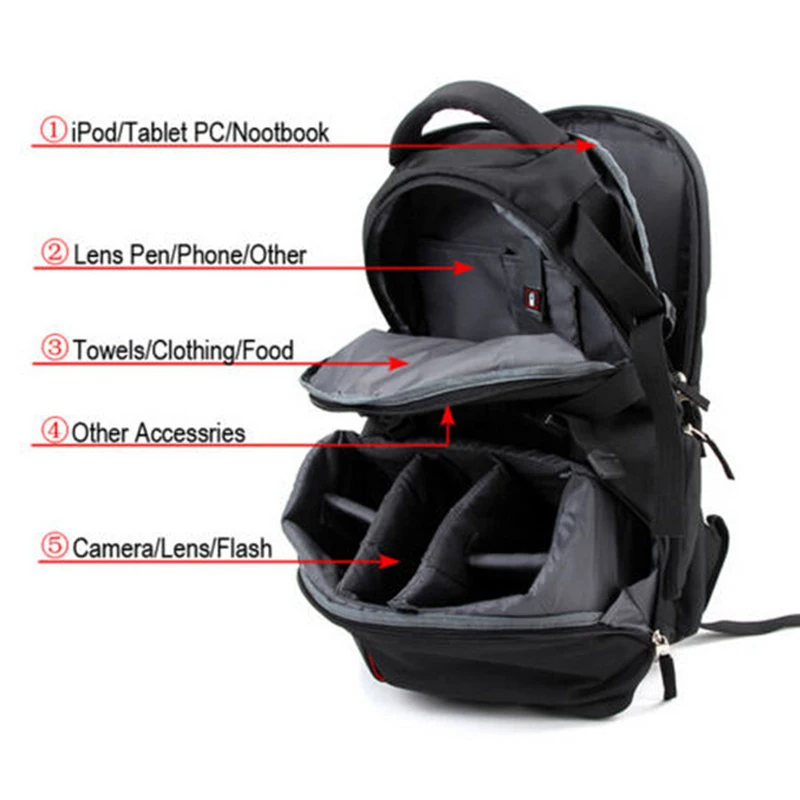 

Waterproof DSLR Camera Bags Backpack Rucksack Bag Case For Nikon Sony Canon Photo Bag for Camera &Outdoor Travel photographs
