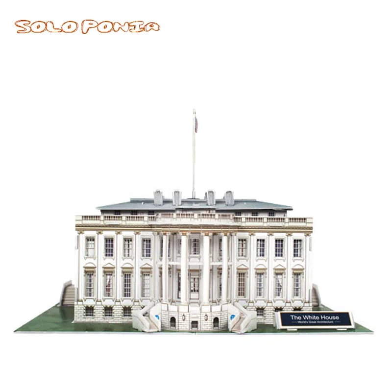 28 cm Model Cardboard 3d Three-dimensional Puzzle Creative DIY Assembling and Inserting Toys white house Building | Игрушки и хобби