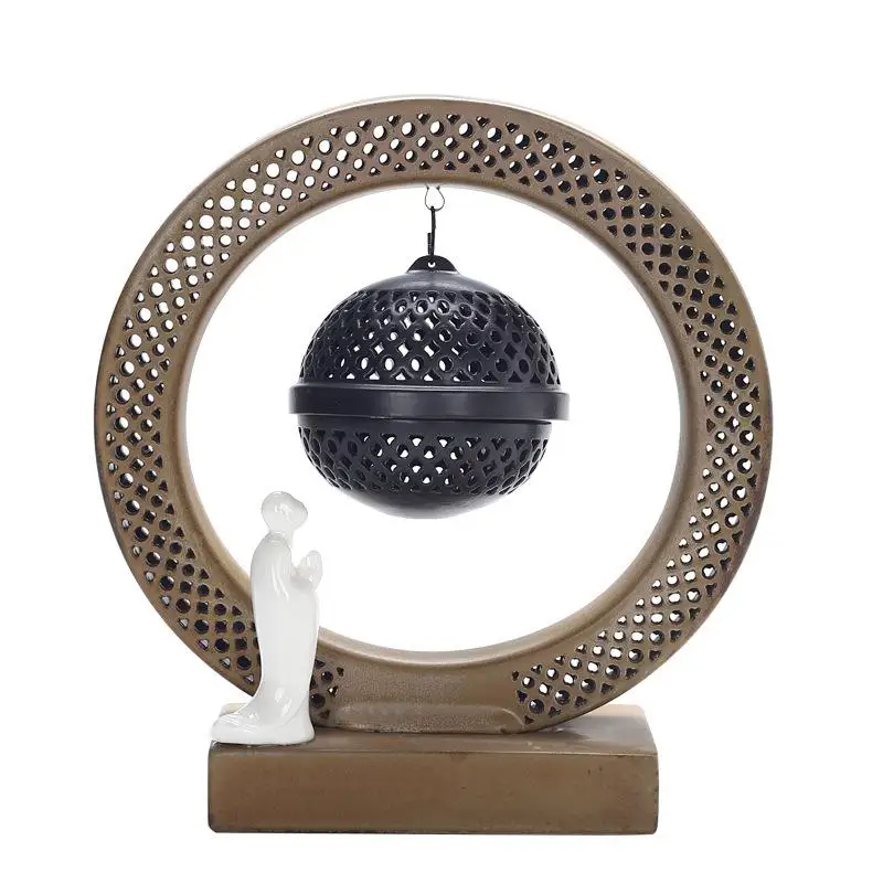 

Ceramics Backflow Incense Burner With 20 Pcs Incense Cones Somke Waterfall Incense Stick Holder Led Light Cerative Home Decor