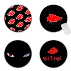 Черный коврик для мыши, круглый компьютерный коврик, маленькие коврики, геймерский коврик для мыши, красный коврик для мыши, Шаринган, настольные аксессуары, ПК