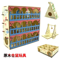 log hamster toys pet training labyrinth seesaw bell sport climbing gym house villa home cage
