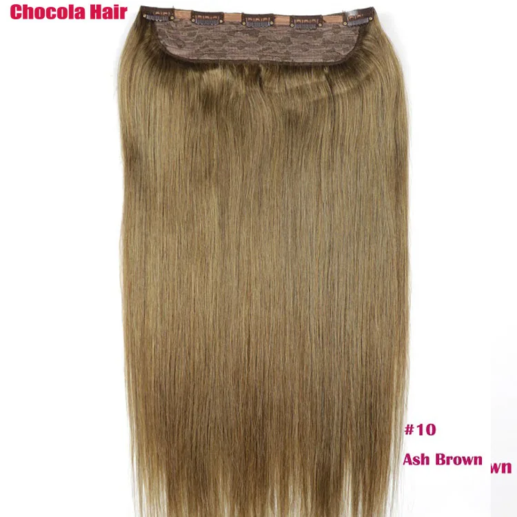 #10 Chocala Hair 2"-28" Искусственные волосы одинаковой направленности волос 1 шт. набор 220 г натуральные бразильские прямые волосы шт зажим для наращивания человеческих волос - Цвет: #10