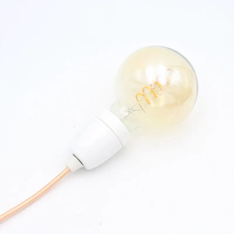 E27 Керамика лампа держатель светильник розетка с разноцветной ткани шнур для DIY