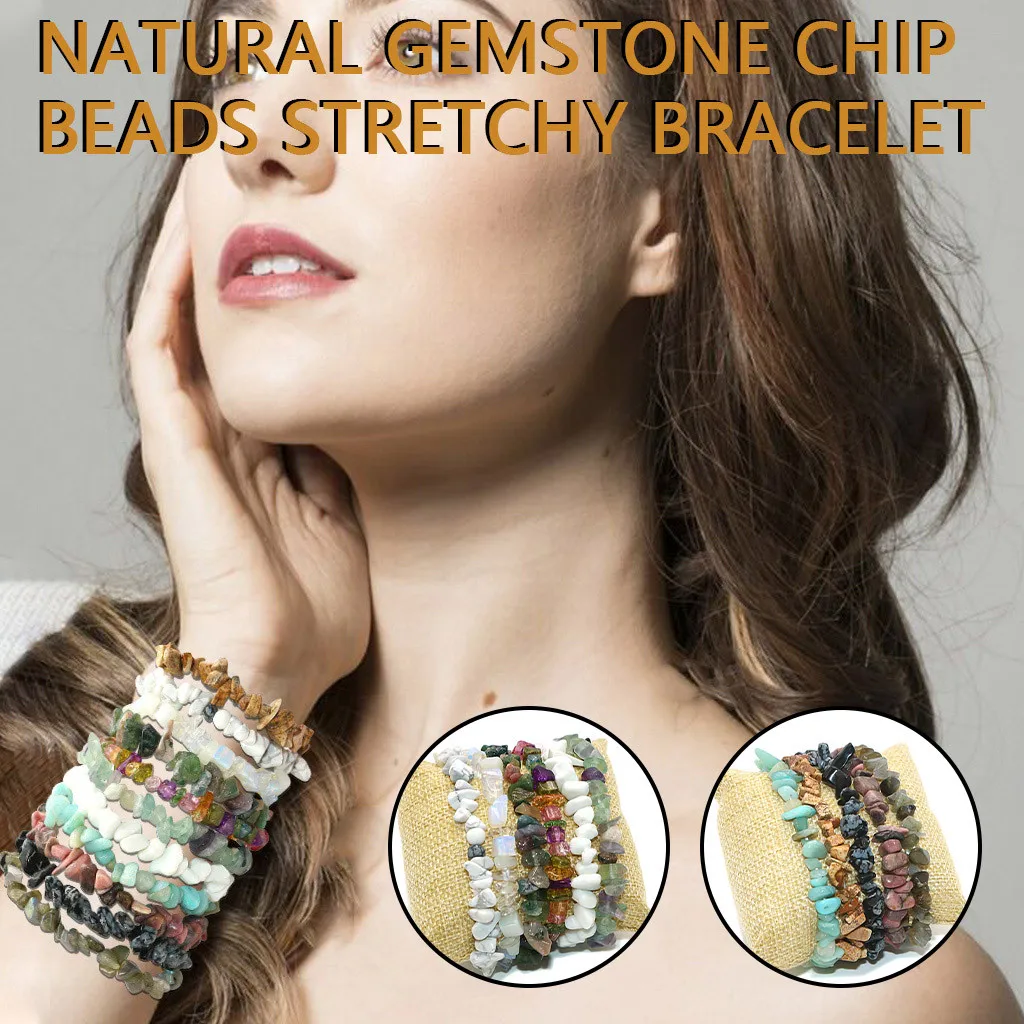 Натуральный драгоценный камень 5 8 мм чип бусины эластичный браслет Исцеление Re iki