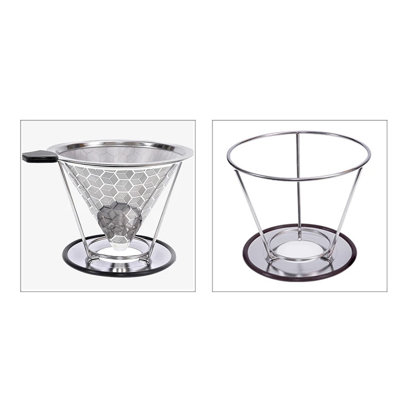 Многоразовый двухслойный фильтр для кофе металлический держатель из
