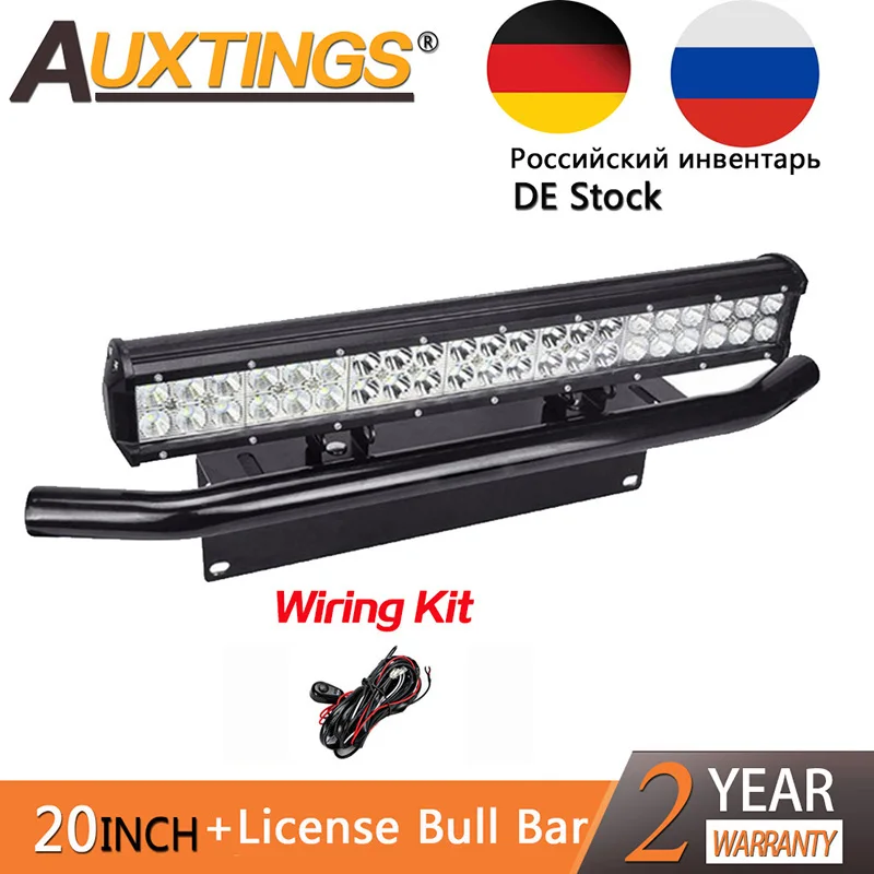 

Auxtings LED 20inch 126w 12V LED Light Bar License Plate Bracket Bull Bar IP67 Combo Beam Straight Car Offroad 4x4 for Jeep ATV