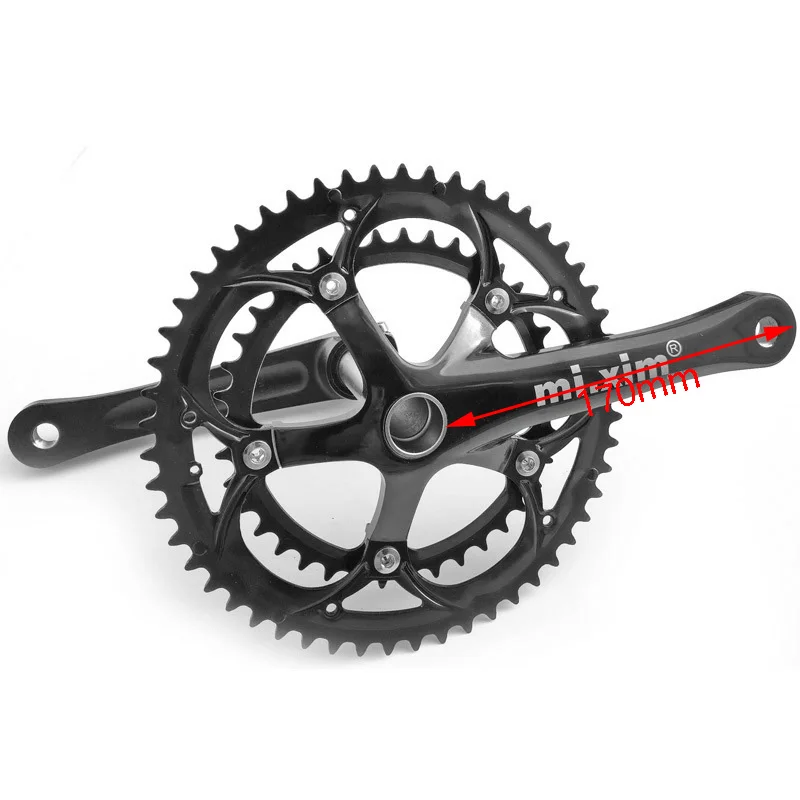 

Mi.Xim Bike Crankset 39/53 Tooth Double Sprocket 170mm Bicycle Crankset for Folding Bike Road Bike