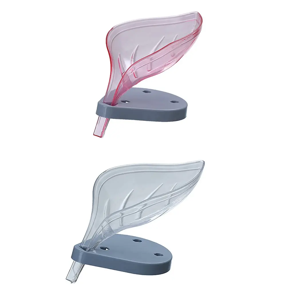 

Anti-slip Leaf-shaped Durable Practical Drain Soap Dish Household Bathroom With Suction Cup Soap Holder
