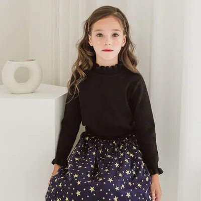 black sweaters Детская длинная юбка принцессы с блестками и звездами для девочек Новинка года; Одежда для девочек-подростков в Корейском стиле брюки для девочек; сезон весна-осень-лето; 8-10 - Цвет: black sweaters