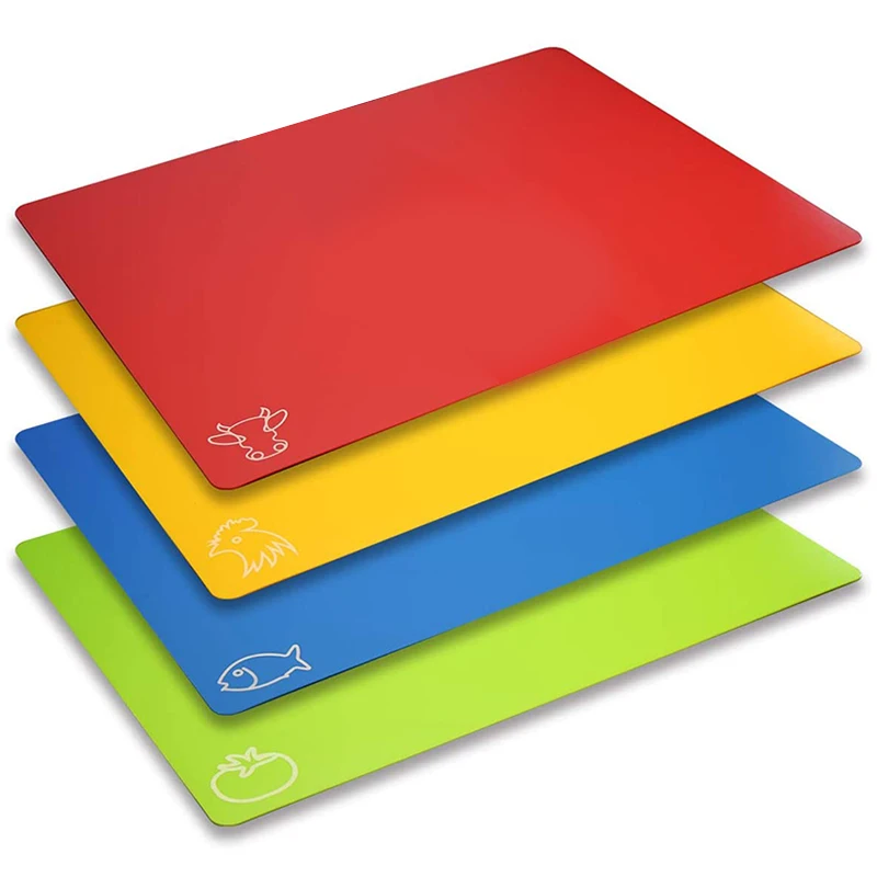 Разделочная доска коврики гибкие пластиковые цветные с иконами еды