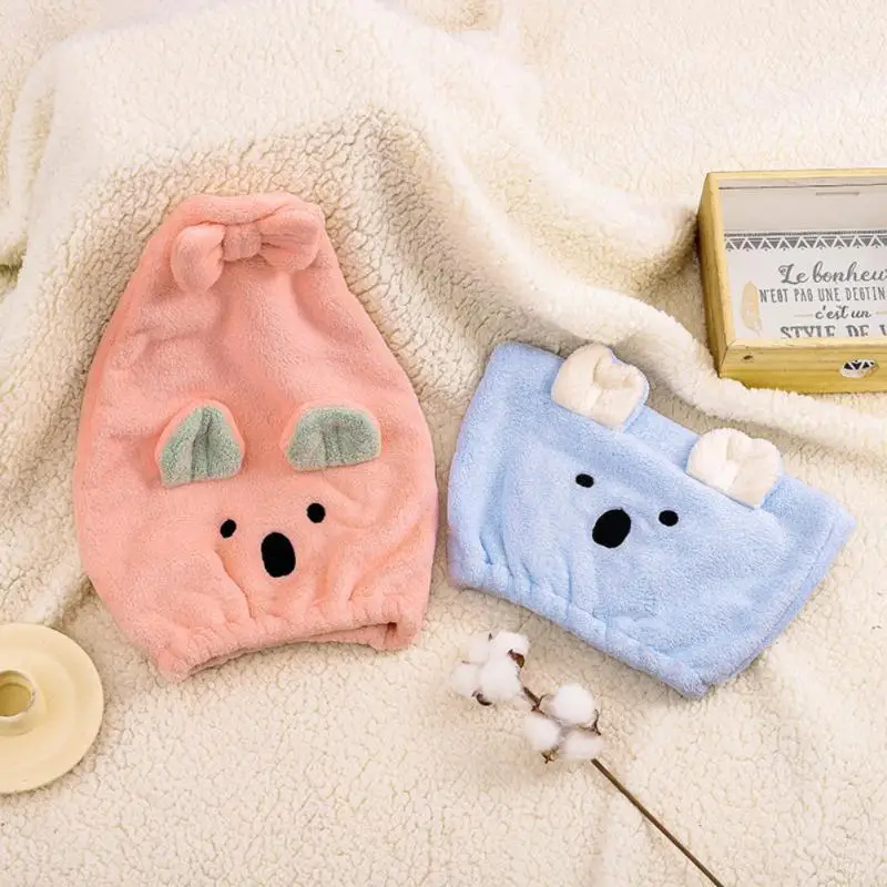 

Home Textiles Cute Lamb Children Dry Cap Towel Coral Fleece Dry Hair Shower Cap Wrapped Towel Shower Cap Bathroom Accessories