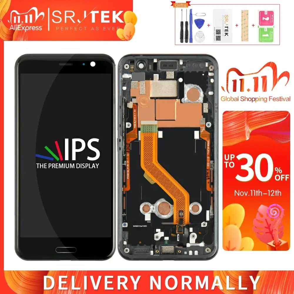 Srjtek для HTC U11 ЖК сенсорный экран дигитайзер Сенсорное Стекло в сборе 5 '&#x272560x1440