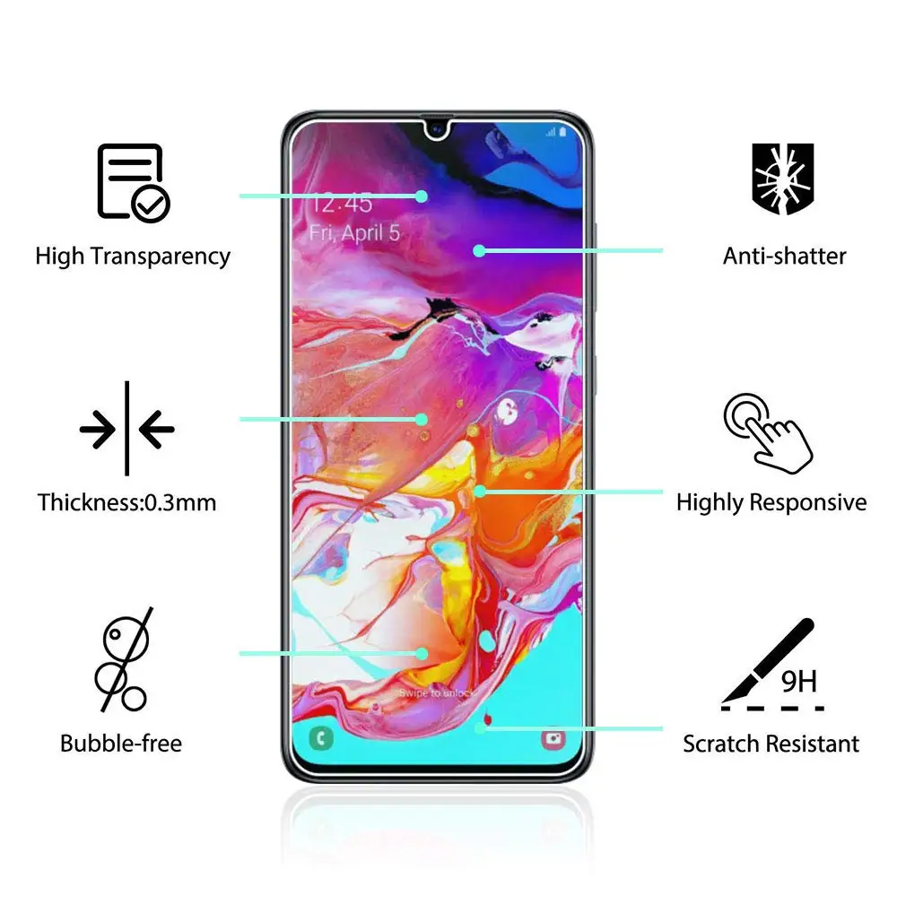 2 шт. Закаленное стекло 9H для защиты экрана Samsung Galaxy M20 M10 A30 A50 2.5D Safety M A10 A40 A90 A70