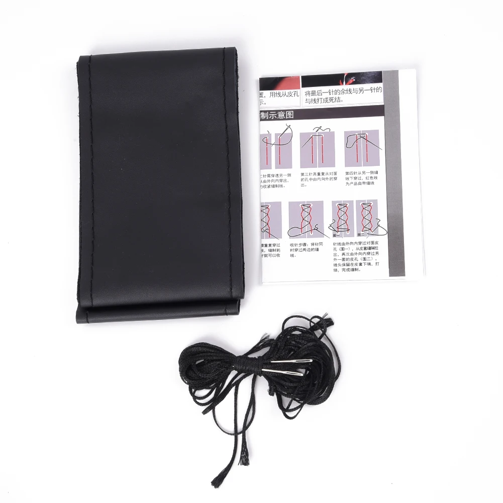 

Черный чехол, Универсальный профессиональный подарок на руль, 10,3 см, грузовик из воловьей кожи, 38 см, кожа «сделай сам», Ручное шитье, новинка...