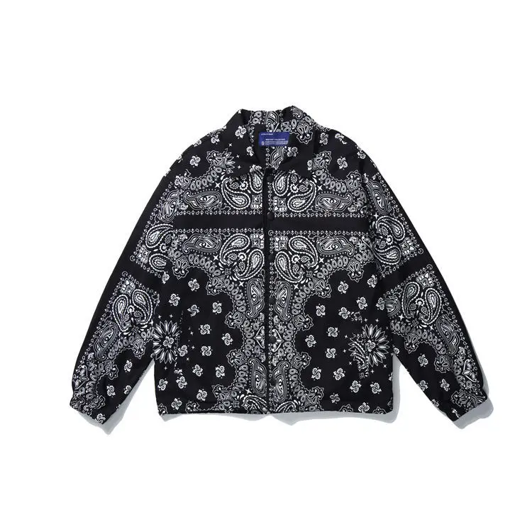 

Куртка мужская с принтом кешью, брендовая Повседневная Свободная верхняя одежда с отложным воротником, в европейском и американском стиле, осень