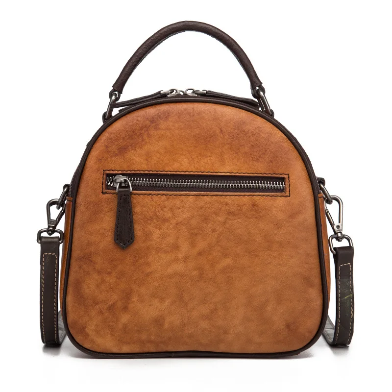 New Retro Women's Shoulder Bag Plum Blossom Series First Layer Cowhide Fashion Casual Diagonal Portable