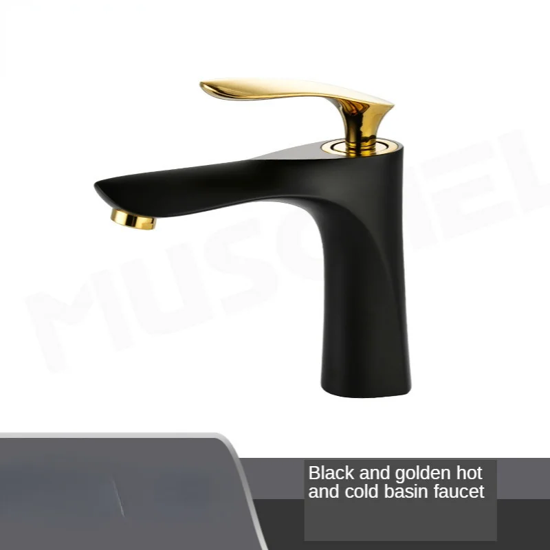 

Grifo de lavabo de cobre para el hogar, lavamanos dorado, bajo encimera Simple, de lujo, asequibleCD