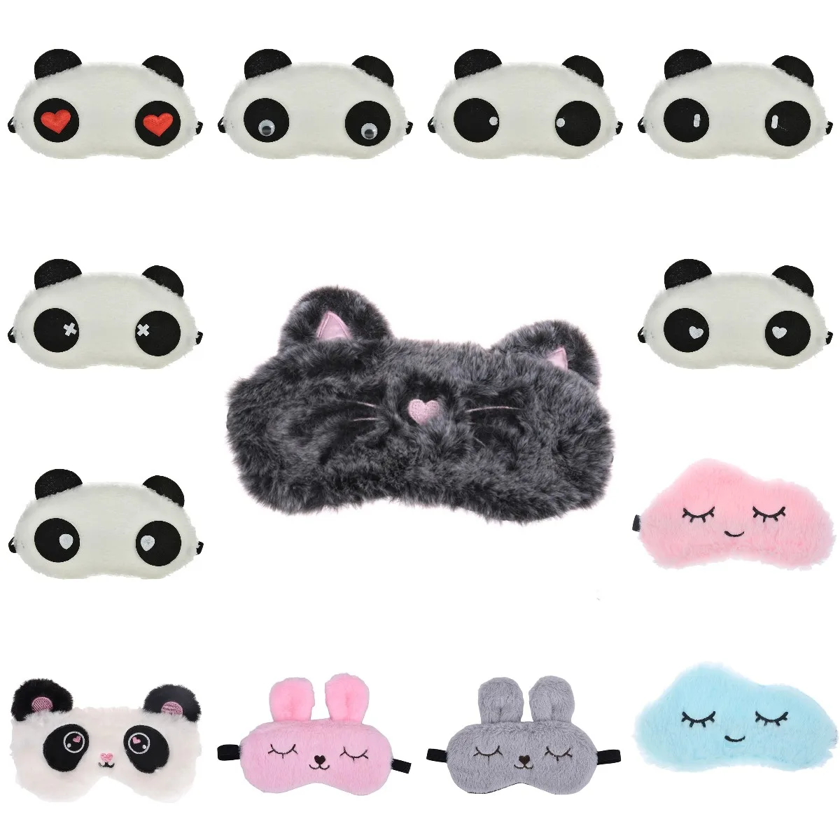 Маска глаза панды Для женщин плюшевая зверушка Мышь медведь маска для глаз милые