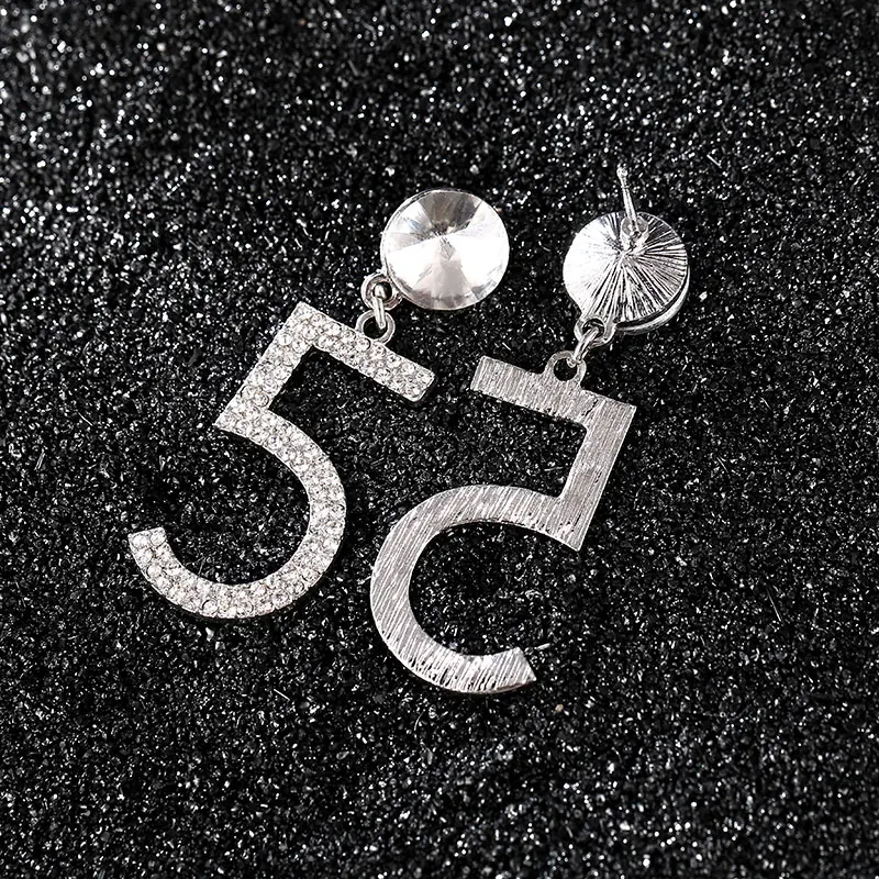 Стильные большие яркие серьги-подвески для женщин 5 цифровых висячих сережек с