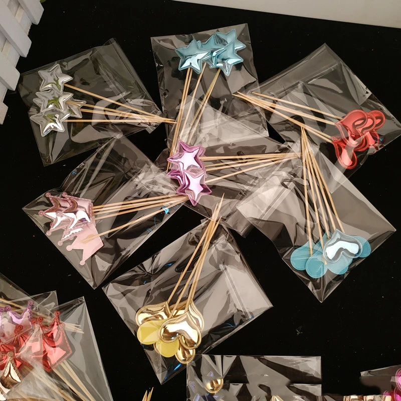 

5/10pcs Mini Crown Star Cake Topper For Birthday Lovely Cake Flag Baby Shower For Kids DIY Party Cake Decorations Accessories