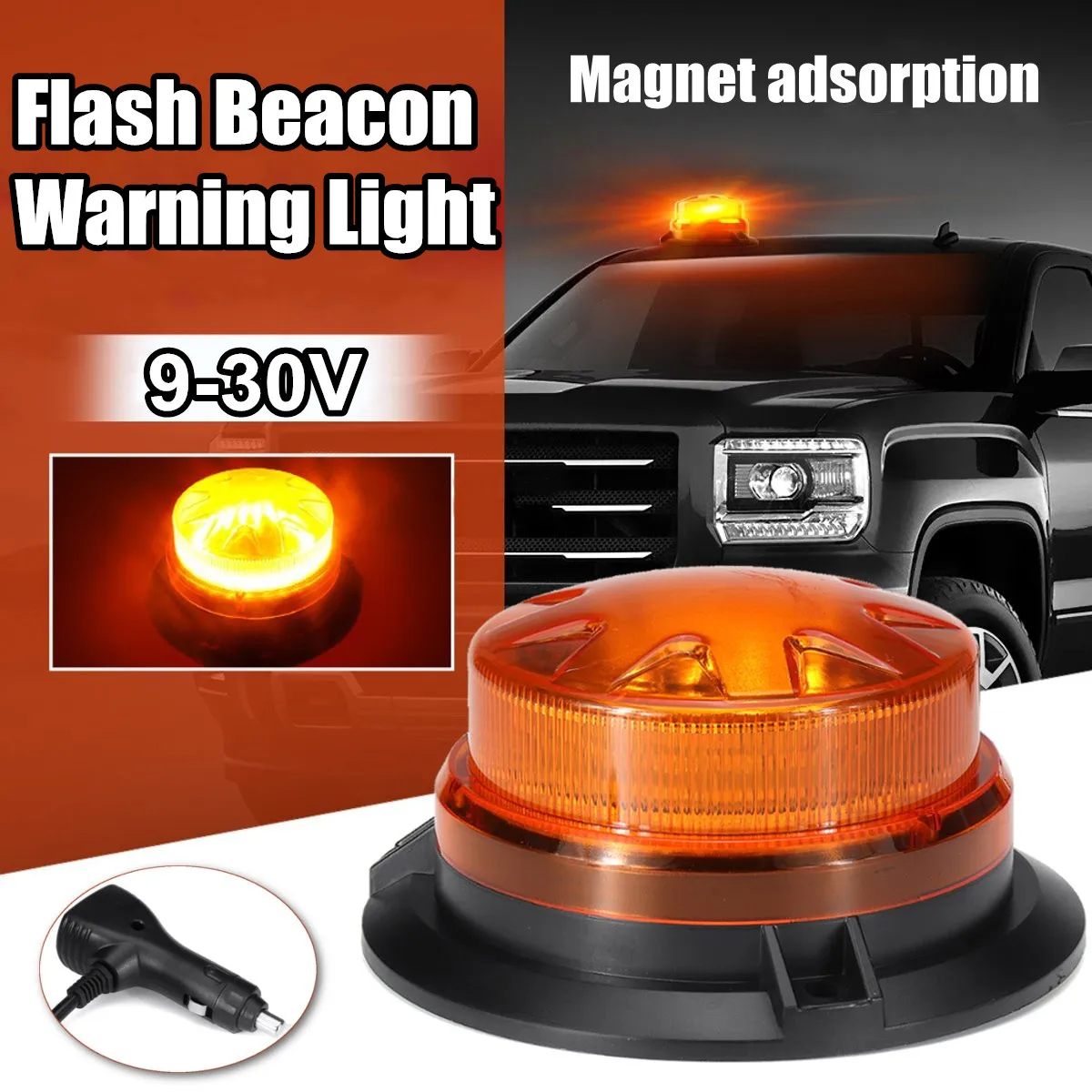 

9-30V 24 LED Car Truck Strobe Warning Light LED Flashing Beacon Emergency lights Waterproof Beacon Lamp with Magnetic Mounted