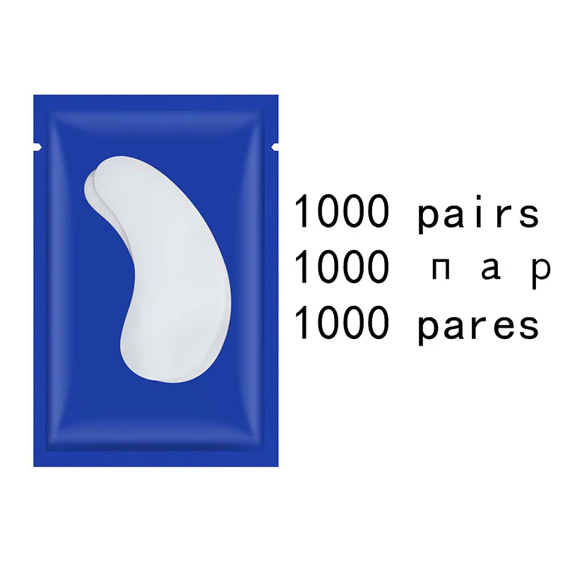 blue 1000 50 шт накладки для наращивания ресниц бумажные патчи для наращивания для глаз наклейки для ресниц под накладками для глаз без ворса увлажнение век бумажные патчи - Цвет: blue 1000