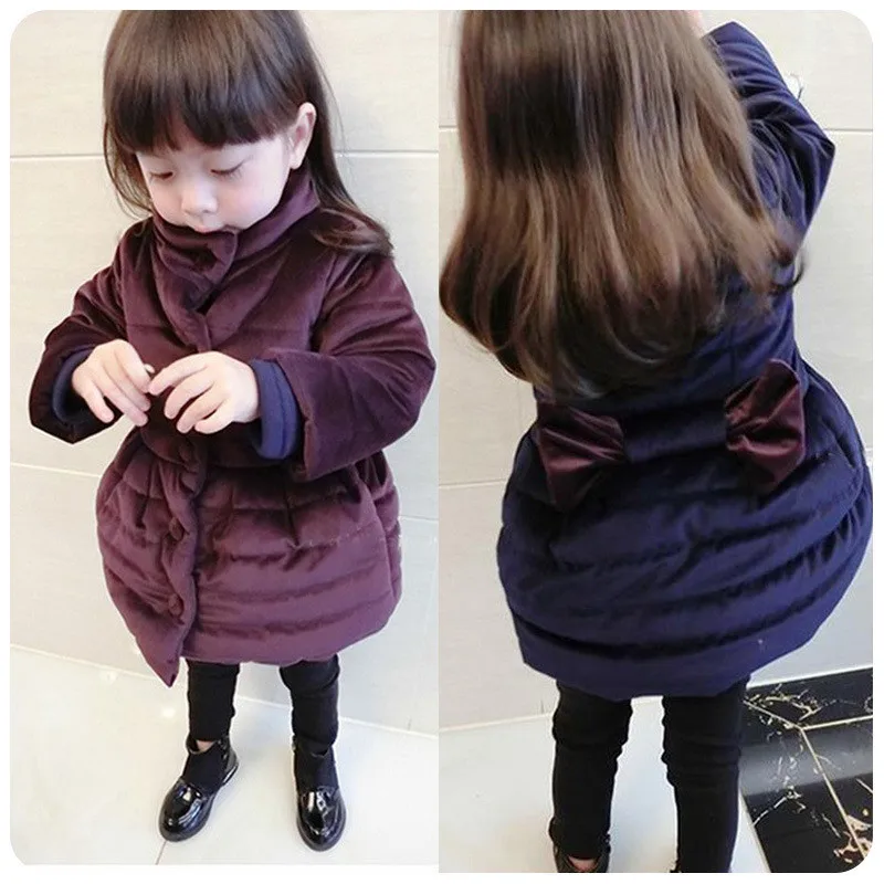 Зимняя одежда новая Корейская куртка для девочек однотонный утепленный детский