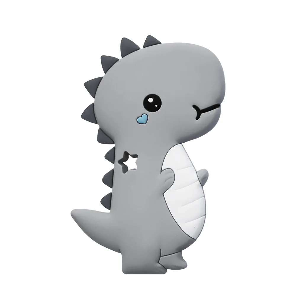 teether Прищепка для соски цепь мультфильм Динозавр Прорезыватель деревянные бусины пустышка Клип пустышка жевательный поводок соска держатель Прорезыватель - Цвет: teether