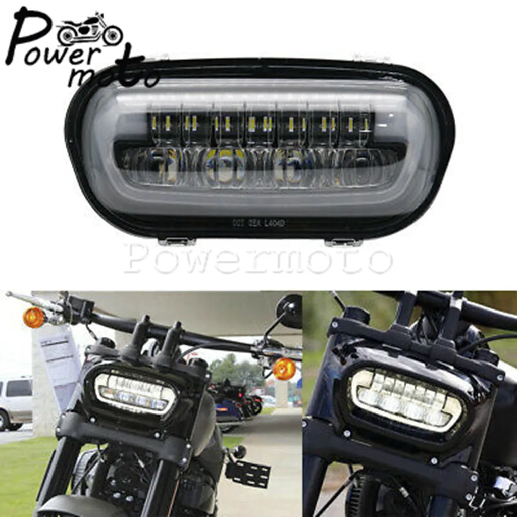 

9.8 Inch Motorcycle 24V 6000K LED Lights Front Headlight High/Low Beam DRL White Headlamp For Harley Fat Bob 2018-2019