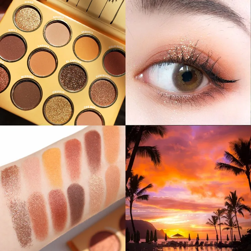 

12 Colors Eyeshadow Makeup Palette Shimmer Matte High Pigmented Eyeshadow Pallet Makeup Warm Natural Long Lasting Waterproof