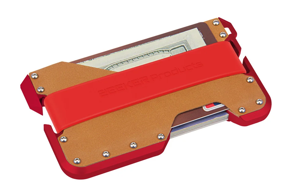 as picture ZEEKER новые алюминиевые Rfid карты и Id Держатели маленькие мужские кошельки чехол Модный кожаный кошелек - Цвет: as picture