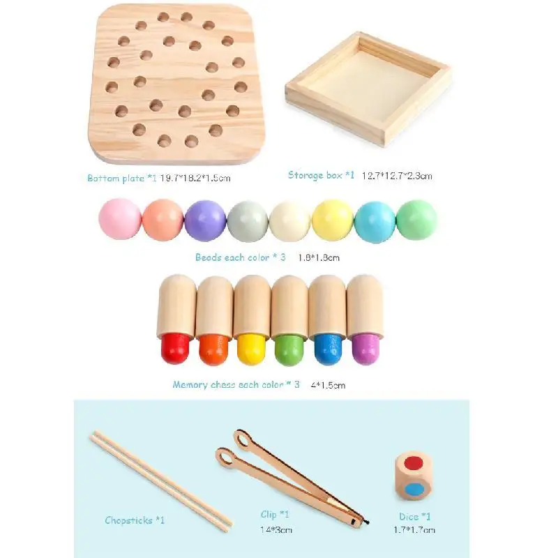 Деревянные шахматы с памятью игрушечные бусины детские палочки для еды