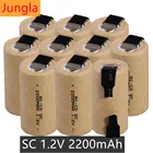 1-20 шт. отвертка электрическая дрель SC батареи 1,2 в 2200 мАч Sub C Ni-Cd перезаряжаемая батарея с Tab Электроинструмент NiCd SUBC Cells