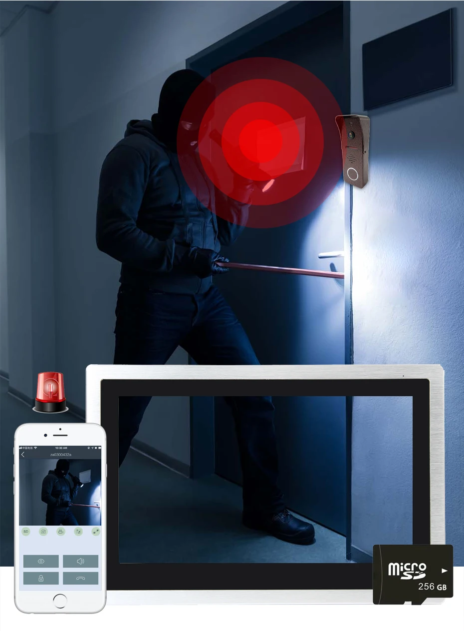 Dragonsview Wifi видео дверной звонок с монитором IP видео домофон система широкоугольный сенсорный экран запись обнаружения движения