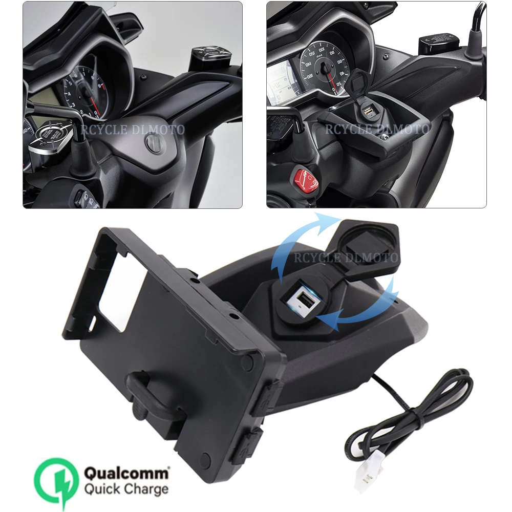 

Беспроводной USB-порт для зарядки телефона, кронштейн для GPS-навигации, держатель для YAMAHA XMAX, NMAX 125, X-MAX 300, 400, N-MAX 155, для мотоцикла