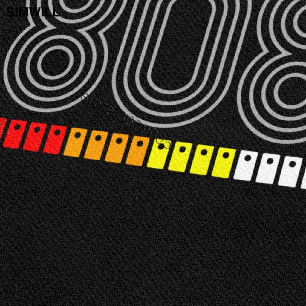 Классическая Мужская хлопковая футболка 808 года с музыкальным Синт-барабаном