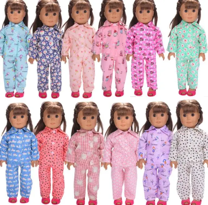 Кукольная Пижама ночная рубашка одежда для сна комплект одежды топ и штаны 18