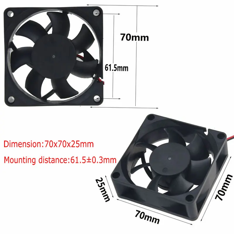 Кулер Gdstime 7025s 2Pin 70 мм 70x70x25 7 см 5 шт. в партии 12 В постоянного тока микро