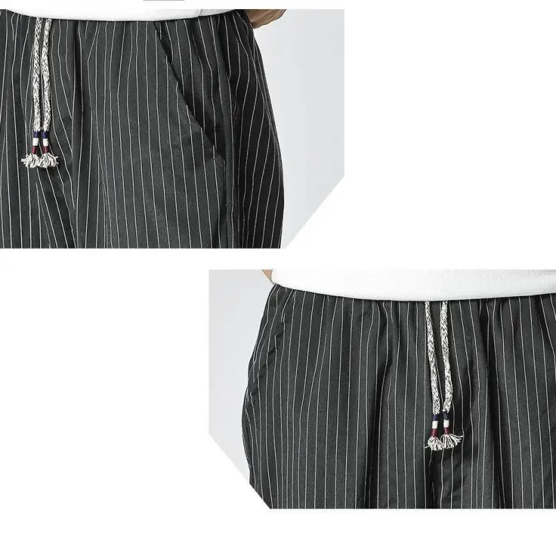 

M-5XL Plus Size Men Autumn Streetwear Stripe Casual Pants Workout Hip Hop Trousers Pants Brand New Mens Loose Fit Bottom XXXXXL