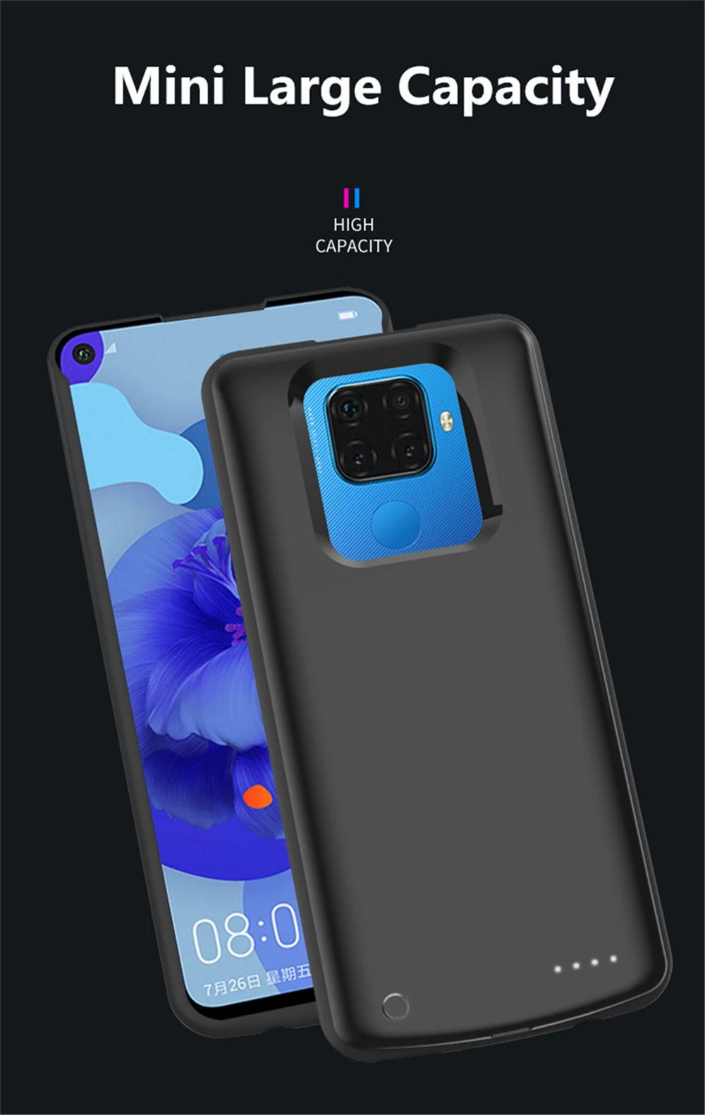 Чехол с аккумулятором для huawei Y9 Prime, внешний аккумулятор, чехол для зарядки s 6500 мАч, внешний аккумулятор, зарядное устройство, чехол