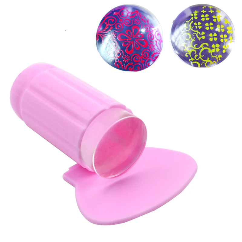 2016 новинка 2 8 см розовая ручка прозрачный силиконовый стемпер для ногтевого