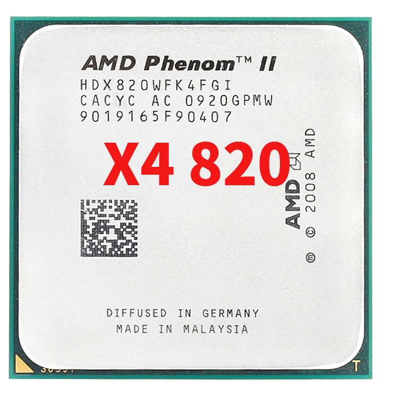 

AMD Phenom II X4 820 2.8 GHz Quad-Core CPU Processor HDX820WFK4FGI Socket AM3