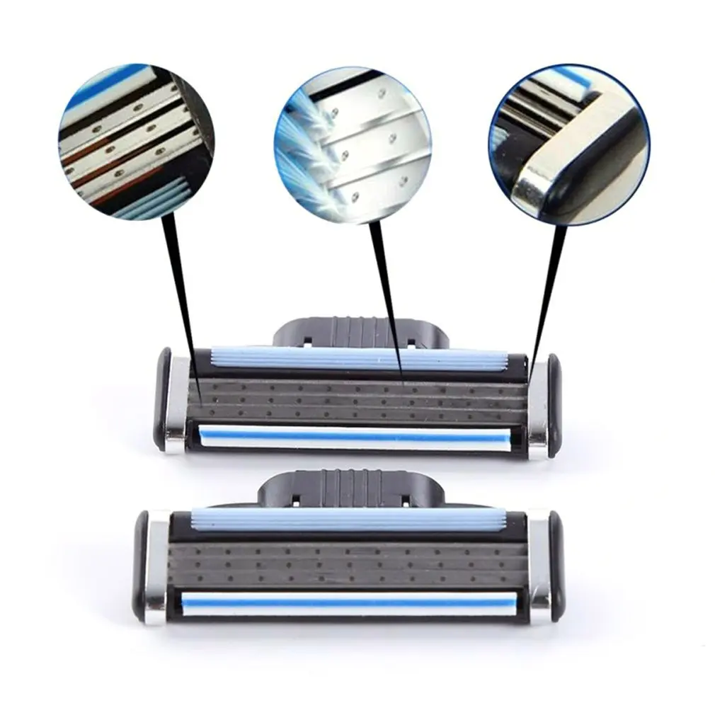 

Replaceable Blade Three-Layer Manual Razor Blade Vintage Razor Manual Razor Replaceable Blade 4 Pieces