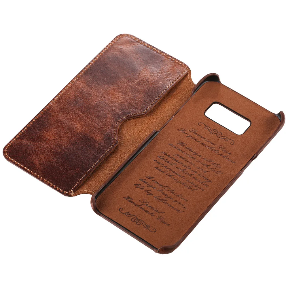 

Case For Samsung Galaxy S8 S8 Plus Genuine Real Leather Wallet Full-Body Protective Cover Shell Skin
