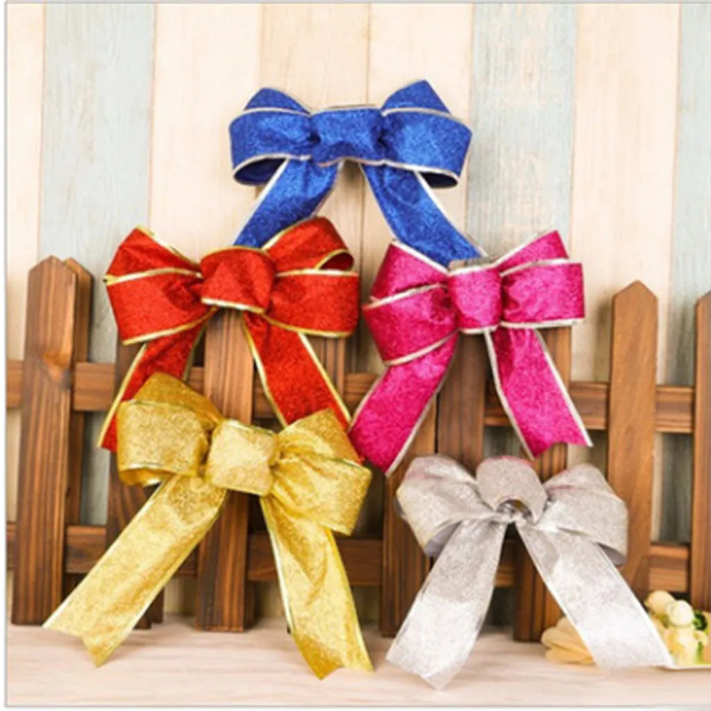 20 см Большой Золотой/Серебряный/красный/фиолетовый Рождественский бант