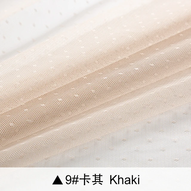 9 Khaki new Кружевная Сетка жаккардовая ткань в горох тюль ткань для платья и москитная сетка пэчворк рукоделие DIY Материал TJ0308 - Цвет: 9 Khaki new