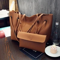 women pu handbag mother bag new 2 pcsset female bags simple large capacity single shoulder bag womens handbags wallet sac