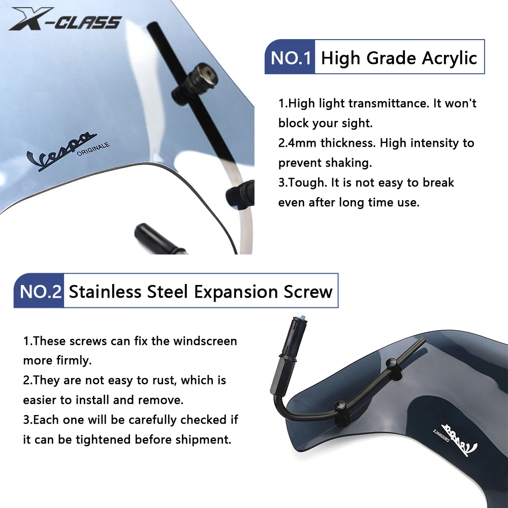 X CLASS 1 шт Высокое качество мотоцикла переднее ветровое стекло акриловое волокно