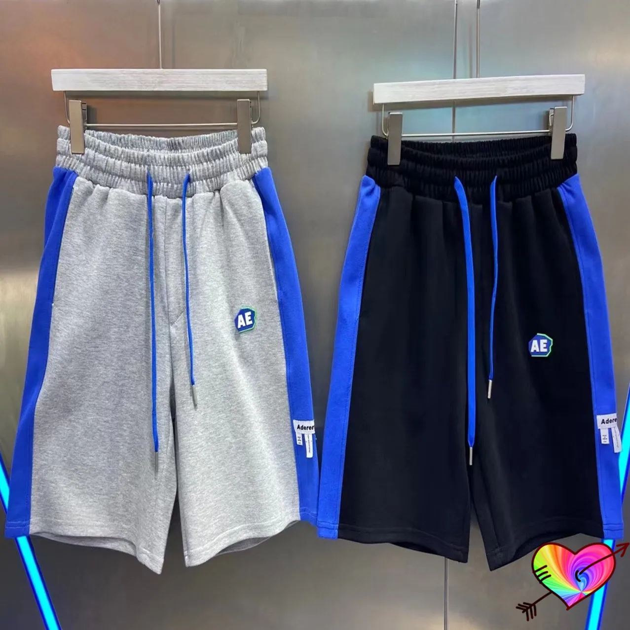 

2021 Blue Side ADER ERROR Shorts Men Women 1:1 High Quality Leather Adererror Layer Logo Shorts Stone Mark Drawstring Breeches