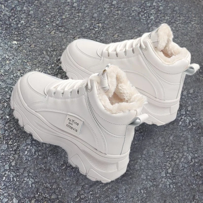 

Женские повседневные кроссовки, зимние кроссовки с Плюшевым Мехом, теплая женская обувь, женская обувь со шнуровкой, женская модная обувь